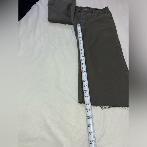 Judy Blue JB88734 High Waist Control Top Olive Green Fray Hem Crop Wide Leg 9/29 - Picture 6 of 15